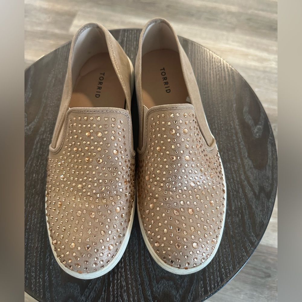 Torrid Rhinestone Gold Sneakers Athleisure size 10.5W